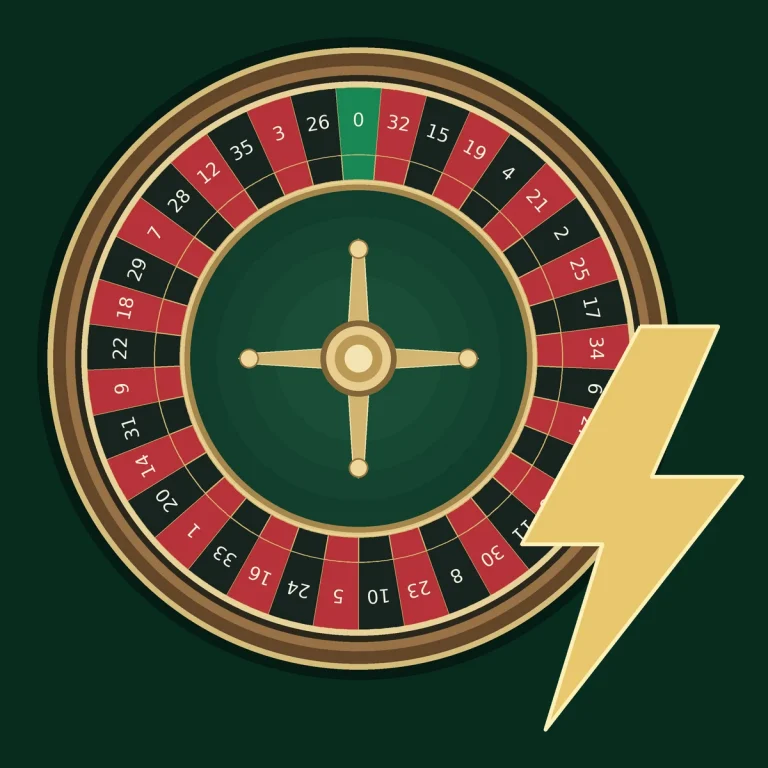 Single-zero roulette wheel with a lightning symbol representing Lightning Roulette