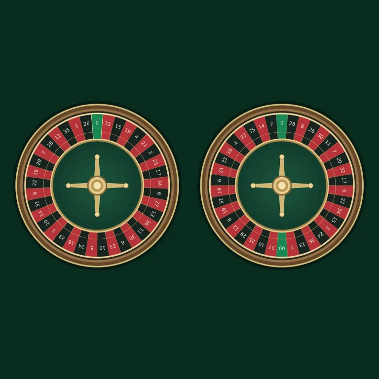 Single-zero and double-zero roulette wheels side by side for comparing roulette RTP